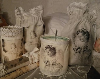Lantern, Shabby Look, Shabby Style, Lantern Glass, Angel, Christmas, Linen, Print, Light