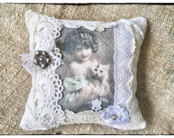 Coussin de lavande,Chat,Lavande,Coussins en dentelle,boho