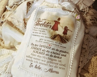 Wärmflasche, Wärmflaschen Bezug, shabby Chic, Tochter geschenk,