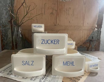 Seaux, récipients de rangement, seaux en porcelaine, sucre, farine, cuisine