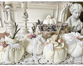 Calabazas, calabaza, calabaza de tela, shabby chic, vintage