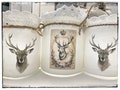 Lantern, Shabby Look, Shabby Style, Lantern Glass, Deer, Christmas, Linen, Print, Light