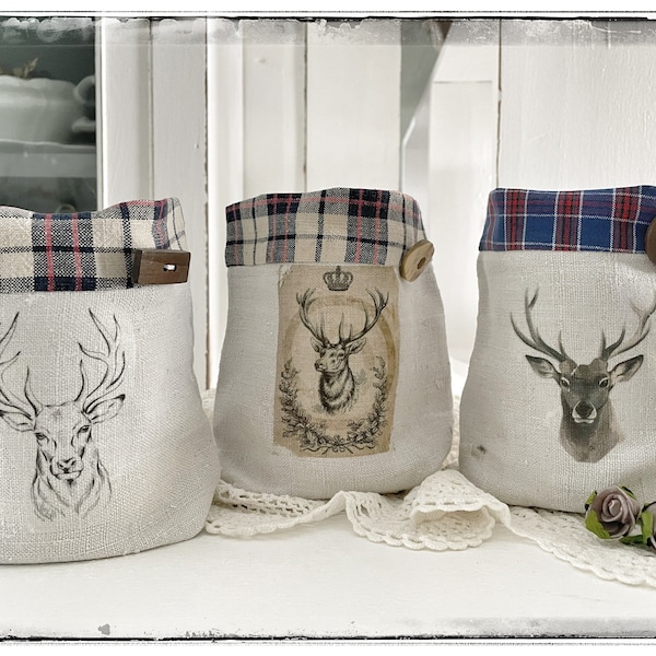 Utensilos,Linen Bags, Deer