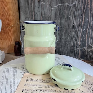 Enamel, water jug, milk jug, vintage shabby chic country style