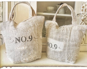 Tope de puerta, estilo rústico shabby chic, vintage, lino, bolso viejo