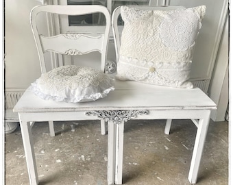 Banco silla banco vintage shabby chic silla de lino