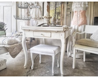 Table, dining table, desk, planting table Shabby Chic, country style vintage Cottage Brocante