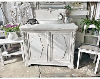 Chest of drawers, shabby chic, vintage, cupboard, country house style, washstand, brocante, white