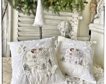 Almohadas vintage, almohadas de lavanda, almohadas decorativas.