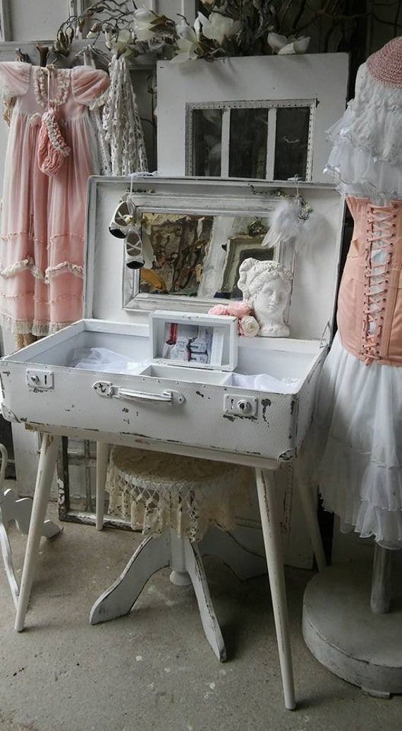 Schminktisch Koffer Shabby Chic Etsy