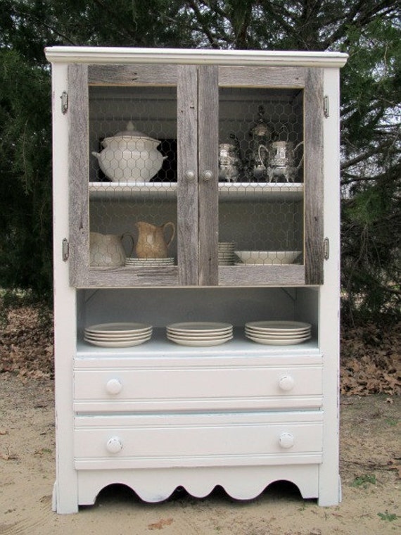 Items similar to Antique White Cupboard on Etsy
