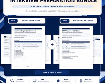Job Interview Prep Bundle | STAR Method Workbook + Interview Guide (Digital Download)