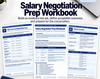 Salary Negotiation Workbook Evidence-Based Offer Negotiation Prep