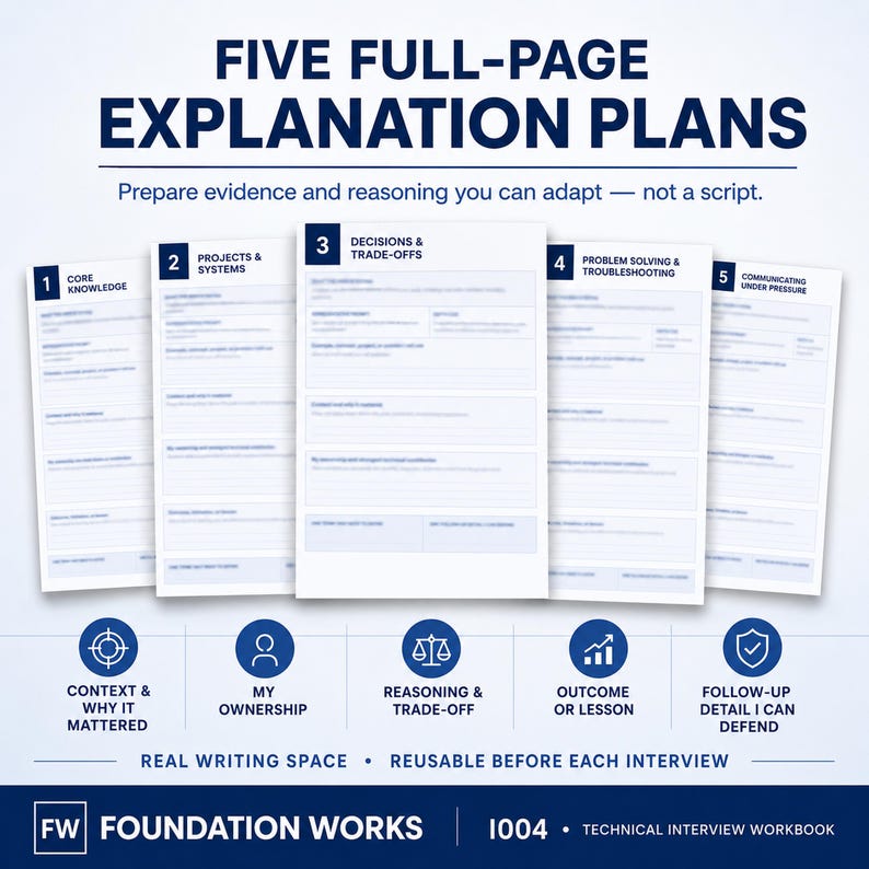 Technical Interview Prep Workbook | Explain Projects, Decisions, Problem Solving (Digital Download) 画像 9