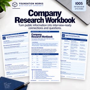 Peut inclure: Un cahier de recherche d'entreprise Foundation Works composé de trois pages blanches avec du texte et des en-têtes bleus. Les pages présentent des systèmes d'entretien, des objectifs de recherche et une feuille de route.