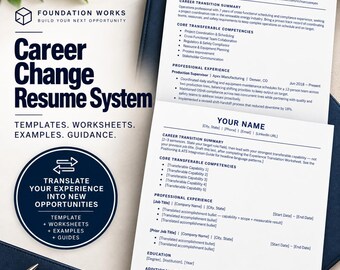 Cv-sjabloon voor carrièreswitch | ATS-vriendelijk systeem voor overdraagbare vaardigheden (digitale download)