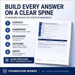 Technical Interview Prep Workbook | Explain Projects, Decisions, Problem Solving (Digital Download) 画像 6