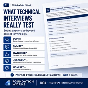 Technical Interview Prep Workbook | Explain Projects, Decisions, Problem Solving (Digital Download) 画像 4