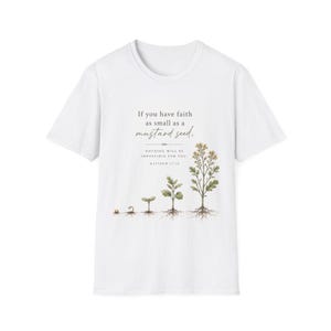 Senfkorn-Glaubens-Schrift-T-Shirt | Matthäus 17:20 Christlicher Tee