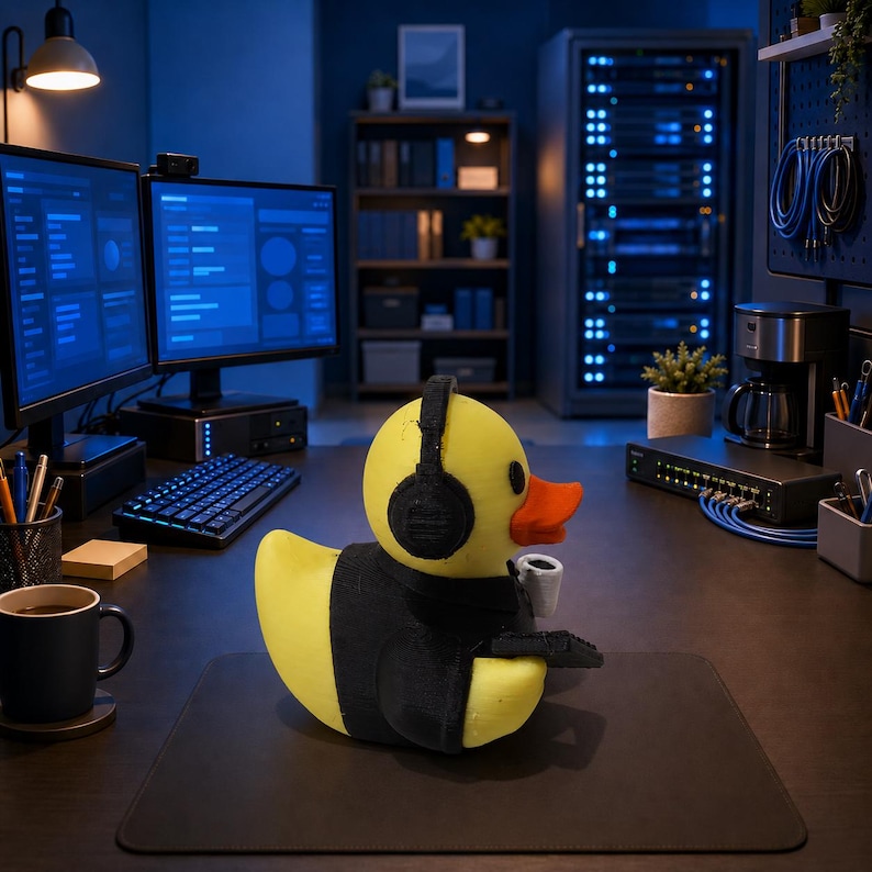 Byte le canard du support informatique | Cadeau humoristique pour technicien informatique | Cadeau pour assistant technique | Cadeau pour administrateur système | Canard imprimé en 3D image 4