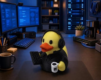 Byte The IT Support Duck | Funny Tech Support Gift | Computer Technician Gift | Help Desk Gift | SysAdmin Gift | 3D Printed Duck