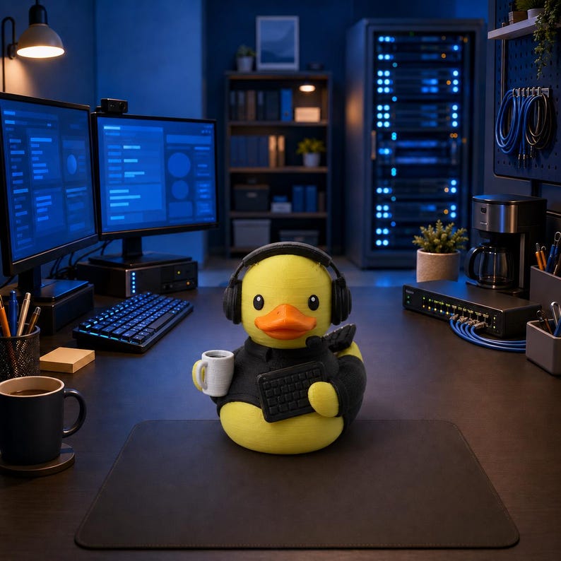 Byte le canard du support informatique | Cadeau humoristique pour technicien informatique | Cadeau pour assistant technique | Cadeau pour administrateur système | Canard imprimé en 3D image 3