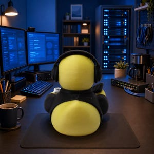 Byte le canard du support informatique | Cadeau humoristique pour technicien informatique | Cadeau pour assistant technique | Cadeau pour administrateur système | Canard imprimé en 3D image 5