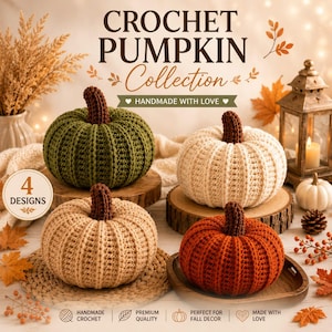 Crochet Pumpkin Pattern, Fall Pumpkin Crochet Pattern, Thanksgiving Decor, Autumn Home Decor, Halloween Pumpkin, PDF Crochet Pattern