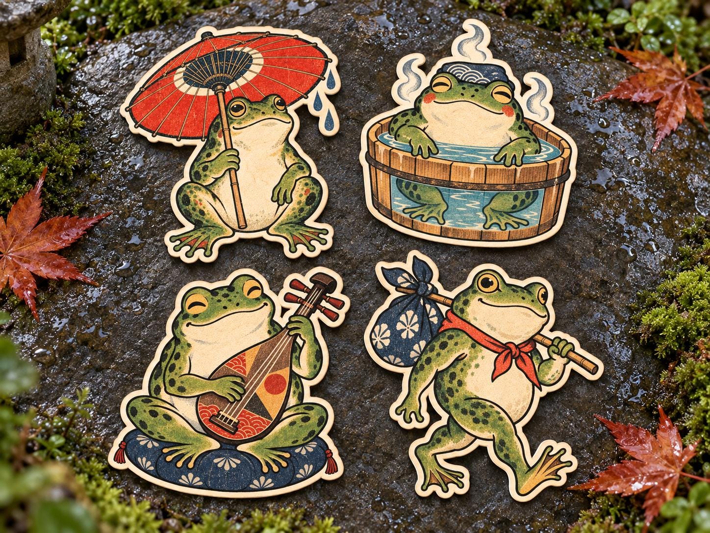 Onsen Frog Art - Etsy