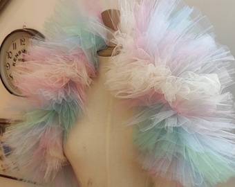 Vegan Unicorn Tulle Boa Boléro Burlesque Drag Pride made in France