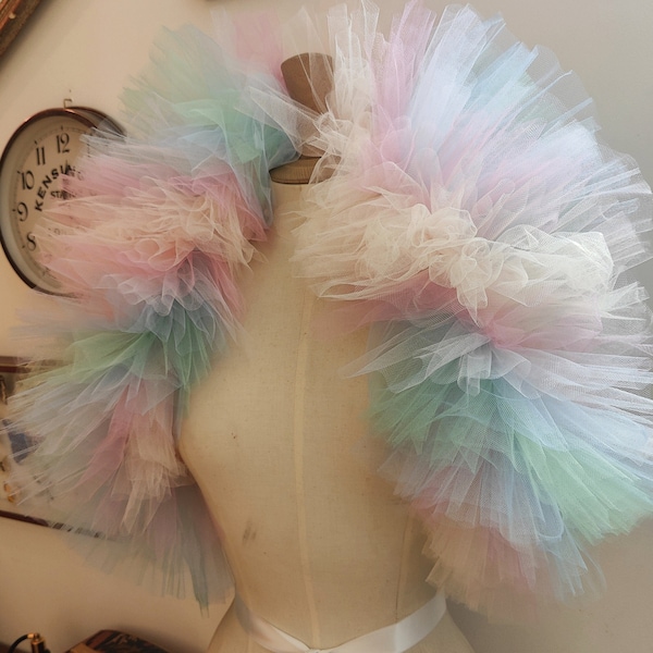 Vegan Unicorn Tulle Boa Boléro Burlesque Drag Pride