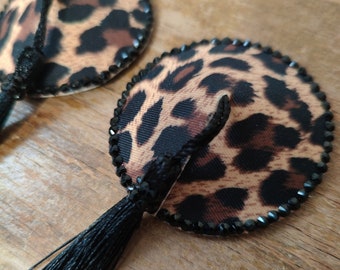 Pasties / Nippies Burlesque "LeoStrass" Leopard strass