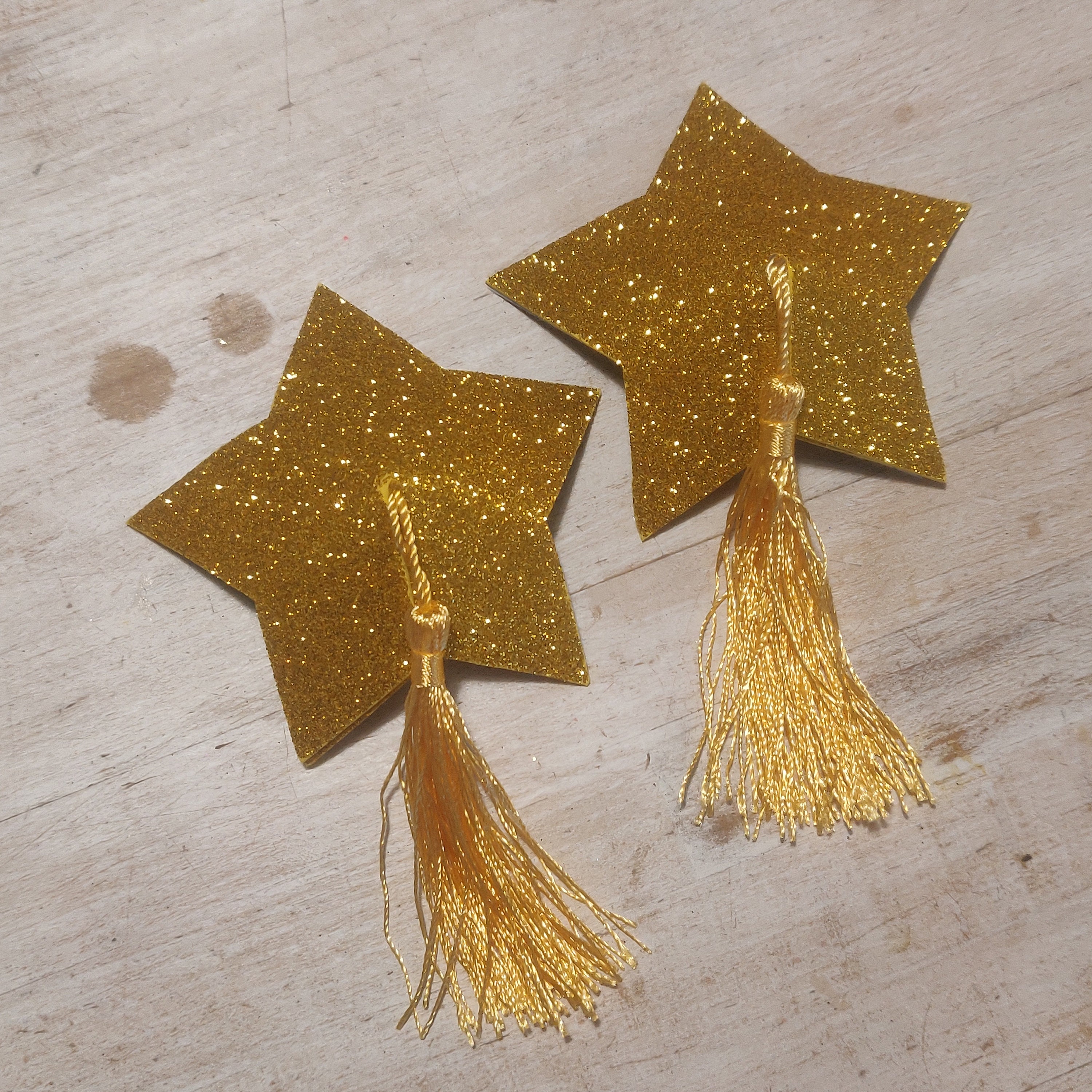 Cache-tétons Burlesques Pasties Ronds Avec épingle Et Chaînes Dorées - Noir - Taille Unique - Neuf Avec étiquettes