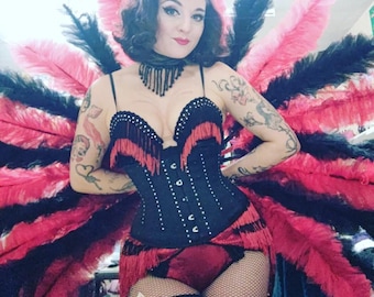 2 Eventails Vegan PLUMES DE TULLE Burlesque Showgirl made in France