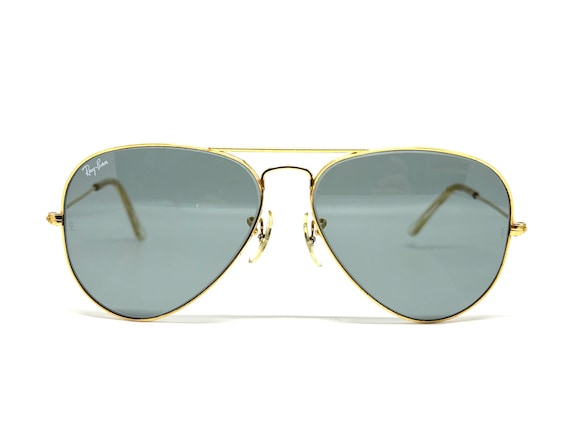 USA Ray-ban Aviator Gold 58mm Changeable Grey/blue Lens  display picture 3