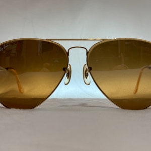 USA Ray Ban aviator gold 62mm(Rare) half mirror b15 brown lens b&l