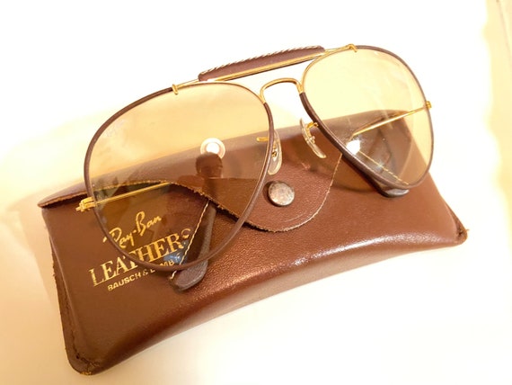 ray ban leather glasses