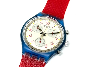 Vintage 1996 Swatch Chrono SMOKEY SCN118 - Unworn Mint Condition 