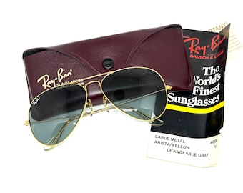 New Vintage B&L Ray Ban Round Metal Gold G-15 49mm W0603