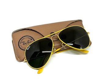 new old stock USA Ray Ban flying colour yellow&gold  58mm(Rare)  G15 dark green/grey lens