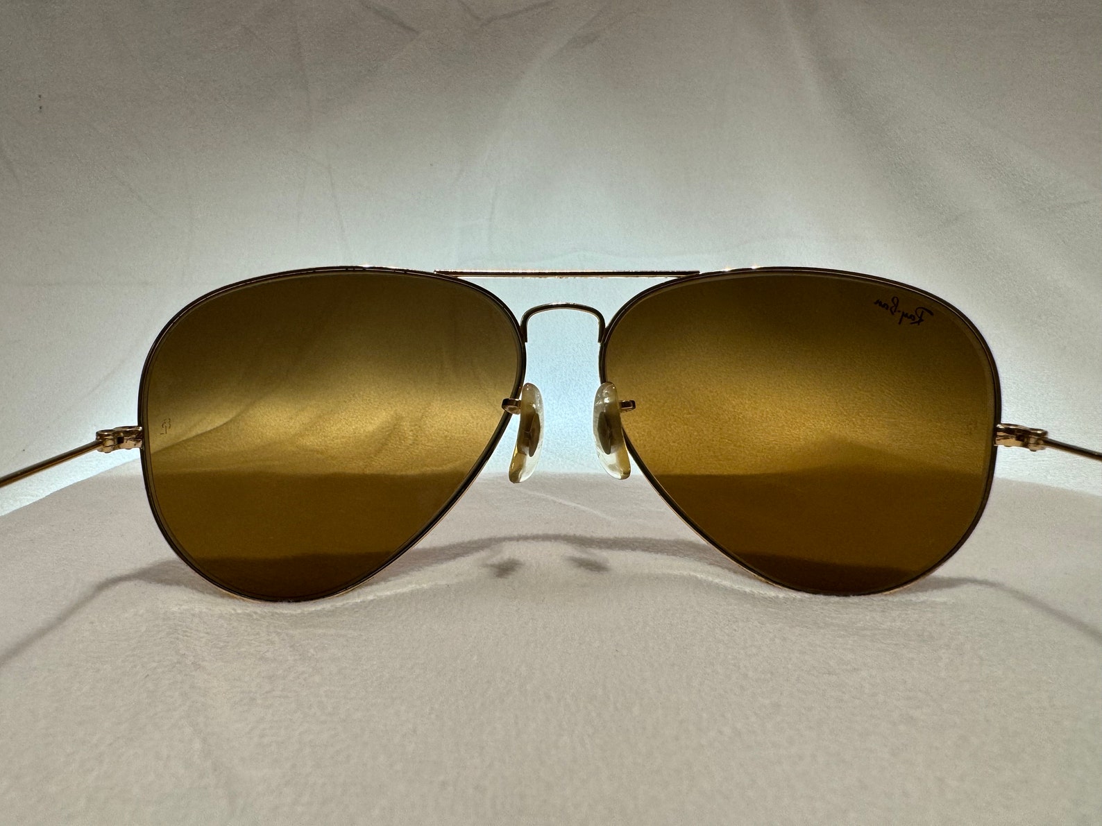 USA Ray Ban Aviator Gold 62mm(rare) Half Mirror B15 Brown Lens B&l - Etsy