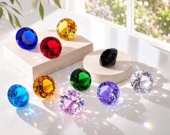 Bunte Glasdiamanten, Kristallstreusteine, Tischdekoration für Hochzeitsfeiern, Foto-Requisiten, Prismen-Briefbeschwerer, einzigartiges Geschenk