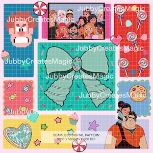 Wreck-It Ralph Candy Pattern | Video Game Inspired Digital Paper (Instant Download)