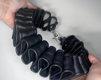 Black Leather Clown Ruffle