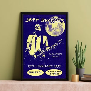 Jeff Buckley 1995 Concert Poster - Music Fan Collectibles - Vintage Music Poster - Home Decor - Wall Art