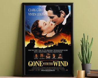 Gone with the Wind 1939 Classic Vintage Movie Poster - Film Fan Collectibles - Vintage Movie Poster - Home Decor - Wall Art