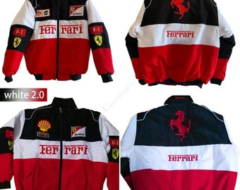 Retro Formula One Racing Jacket, Flying Jacket, Racing Jacket, Oversized Jacket, Embroidered Jacket, Ferrari Racing Jacket, Birthday Present