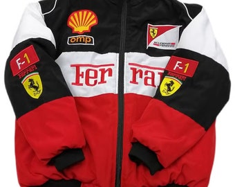 Chaqueta Ferrari Racing de Fórmula 1, chaqueta Ferrari F1, chaqueta Ferrari, chaqueta de carreras streetwear de los años 90, chaqueta roja unisex vintage Ferrari, Ferrari