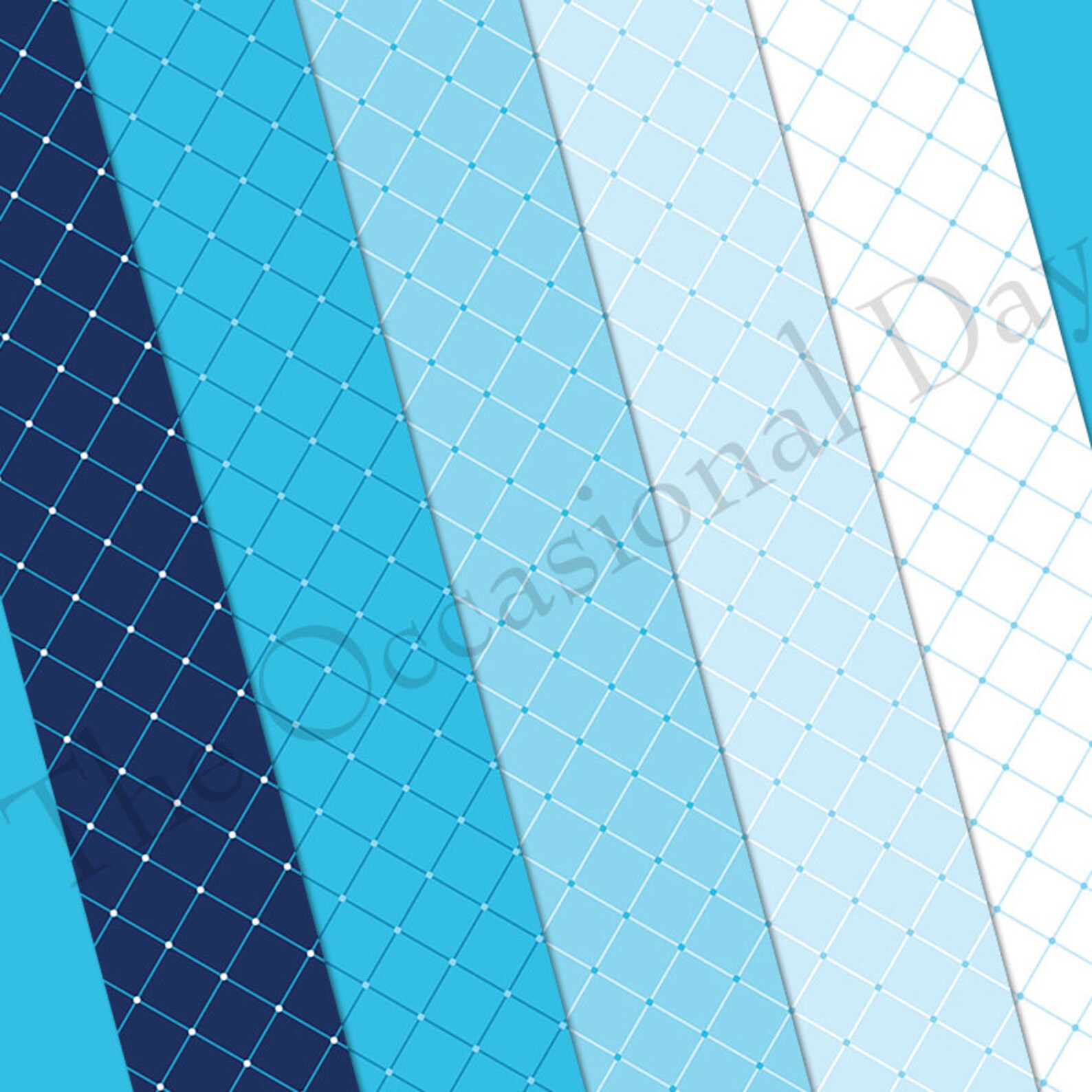 PRINTABLE Paper 12x12 Inch - Striped Blues - Blue &amp; White - INSTANT ...