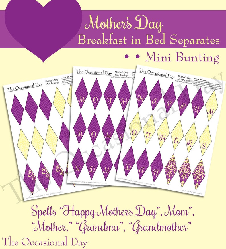 PRINTABLE Mother's Day Mini Bunting INSTANT DOWNLOAD | Etsy